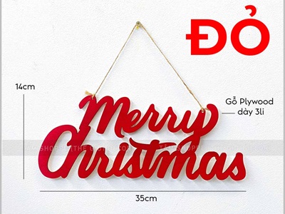 Chữ Merry Christmas 35x14cm [Bằng gỗ - Nhiều màu] CHUGO-18